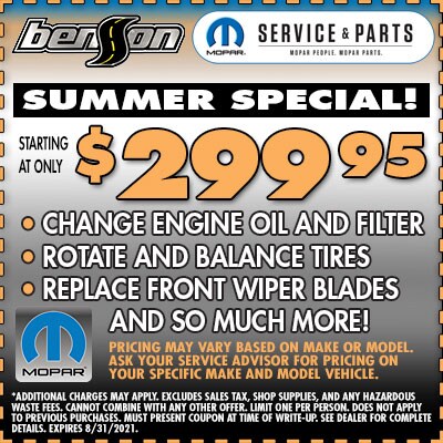 Summer Service Bundle Greer SC 29650 Benson CDJR