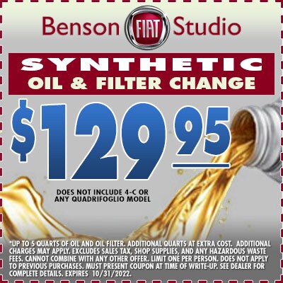 Oil Filter Change Greer SC 29650 Benson Fiat