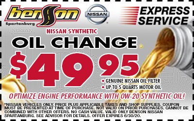 Oil Change Spartanburg SC 29303 Benson Nissan