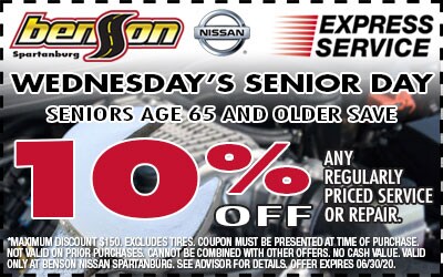 Senior Citizen Discount Spartanburg SC 29303 Benson Nissan