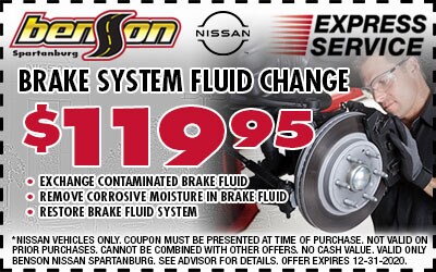 Brake System Fluid Change Spartanburg SC 29303 Benson Nissan