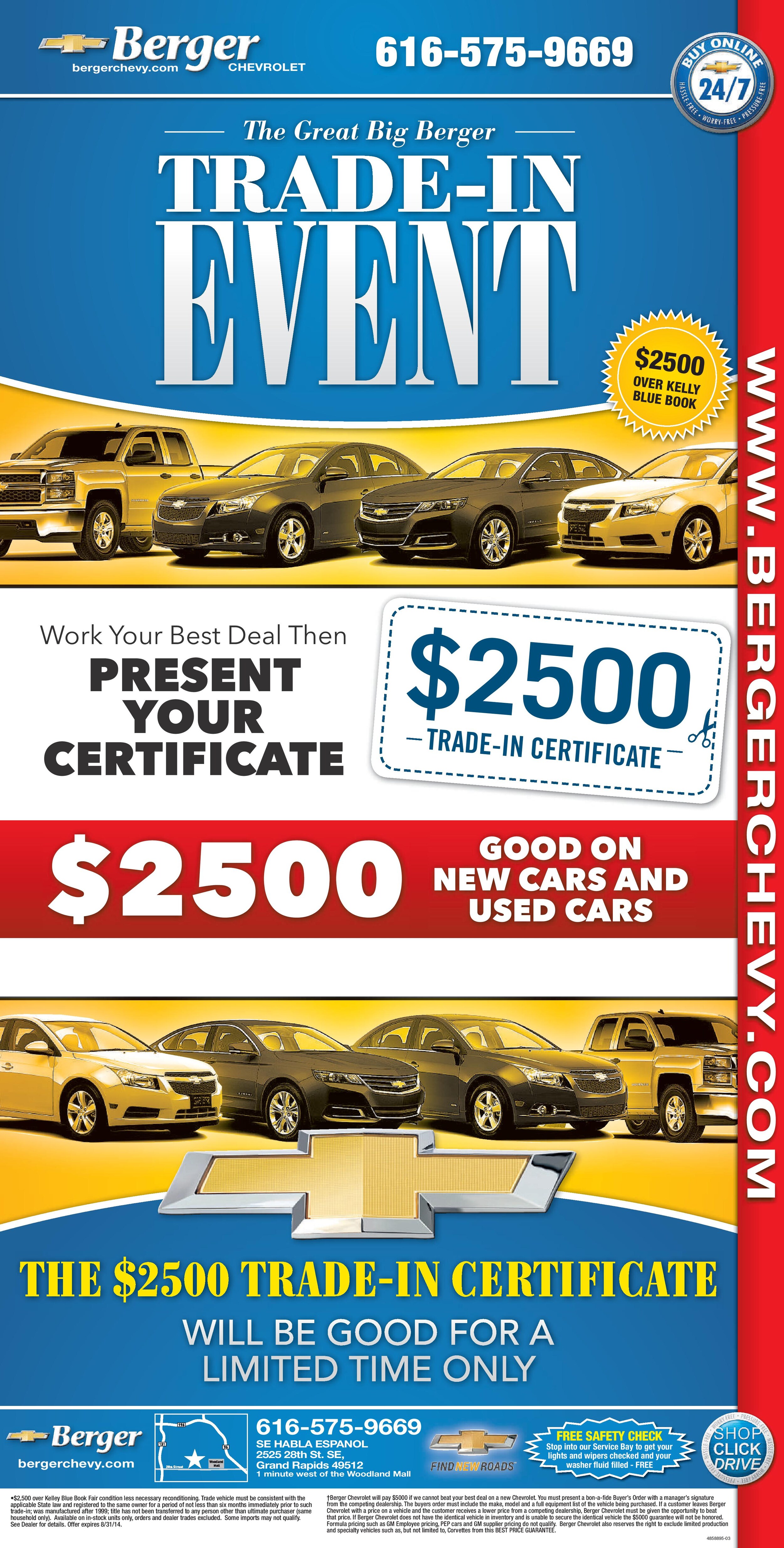 Berger Chevrolet is a Grand Rapids Chevrolet dealer and a new car and