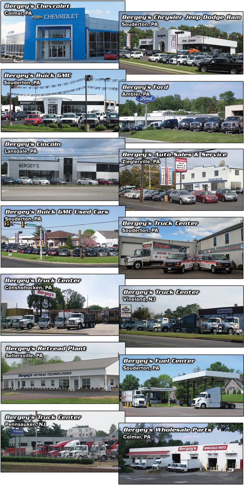Bergey's Auto Dealerships New Buick, Chevrolet, Chrysler, Dodge, Ford