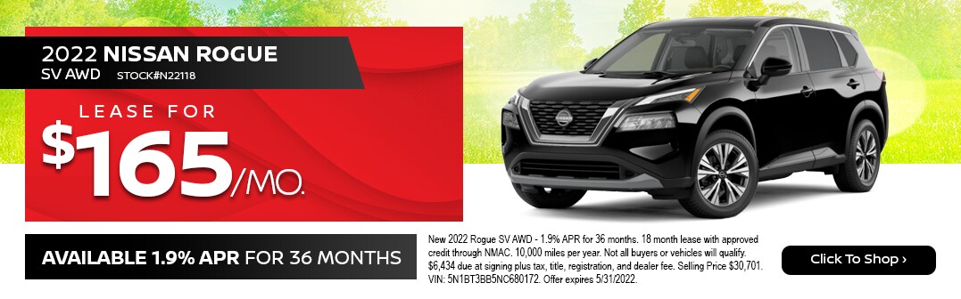 Bernardi Nissan_SP_2022 Rogue SV AWD_1077x336_May'22.png