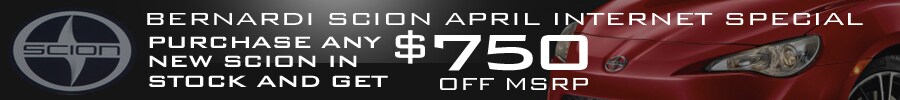 $750 OFF on new 2013 In-stock Scion - Limited Time!!!