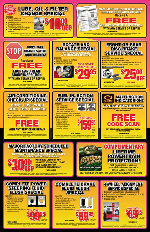 Bertera Service Specials
