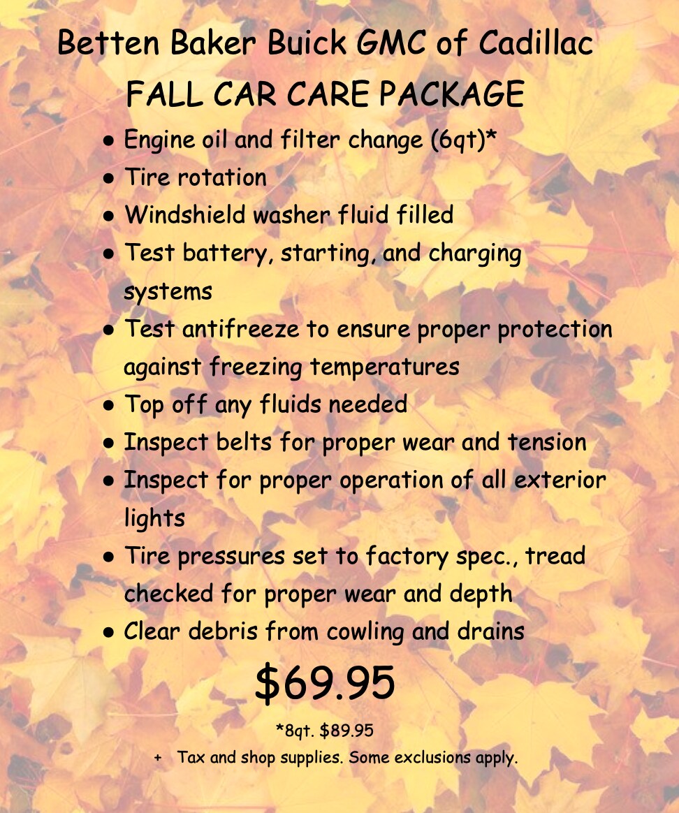 Car Care Package Betten Baker GMC of Cadillac