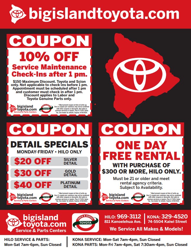 Service Specials | Big Island Toyota Hilo