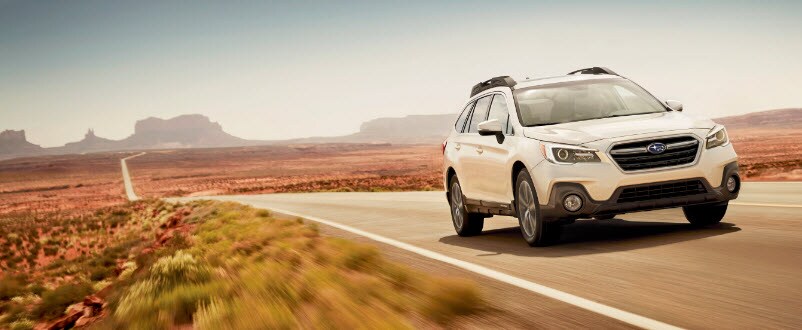 White Subaru Outback