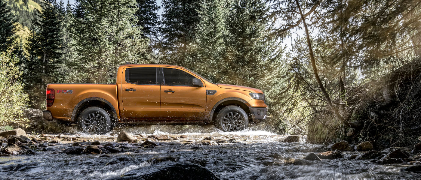 2019 Ford Ranger exterior driving in forest stream