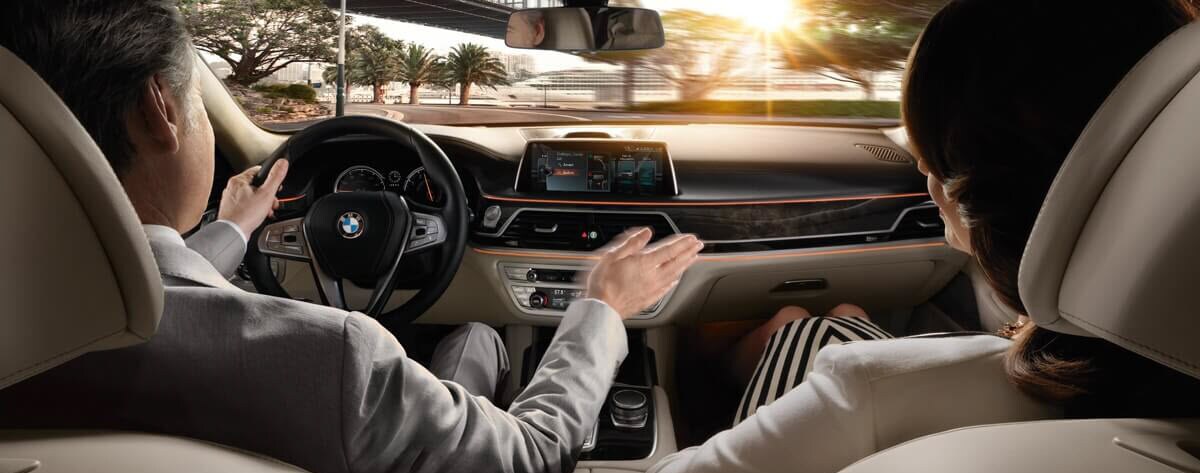 Driving in a BMW M7 Interior