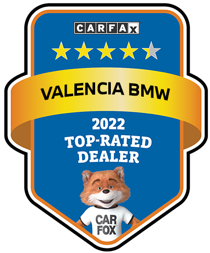 Valencia BMW Recognized as a CARFAX Top-Rated Dealer 2022 CARFAX Top-Rated Dealer badge