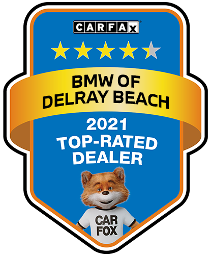 BMW of Delray Beach Recognized as a CARFAX Top-Rated Dealer 2021 CARFAX Top-Rated Dealer badge