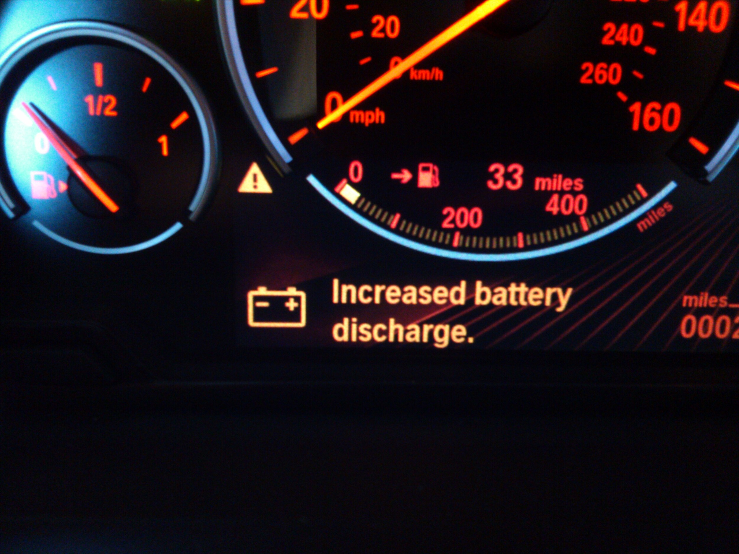 Bmw warning increased battery discharge