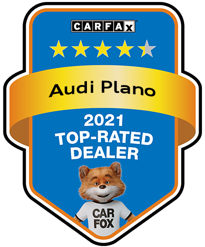 Audi Plano Recognized as a CARFAX Top-Rated Dealer 2021 CARFAX Top-Rated Dealer badge