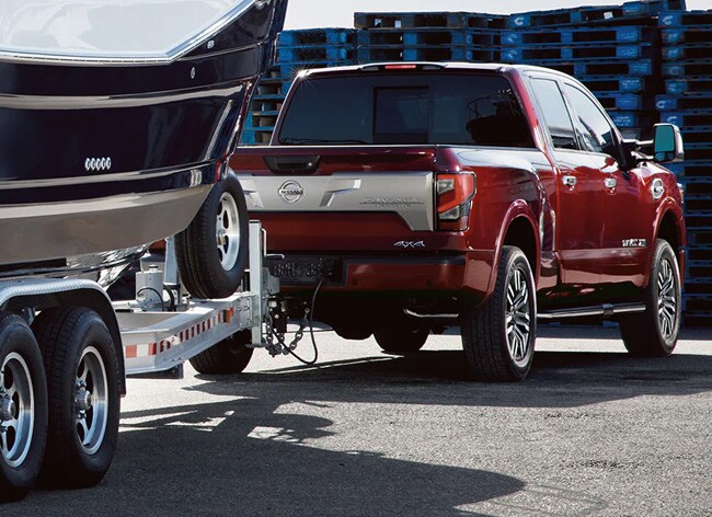 2021 Nissan Titan truck hauling