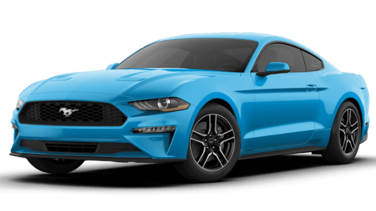 2020 Mustang EcoBoost Premium Fastback A blue 2020 Ford Mustang EcoBoost Premium Fastback