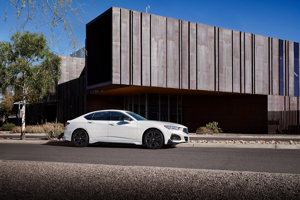 Bobby Rahal Acura is a Car Dealership near Lewisberry PA | The 2021 Acura TLX parked outside of building