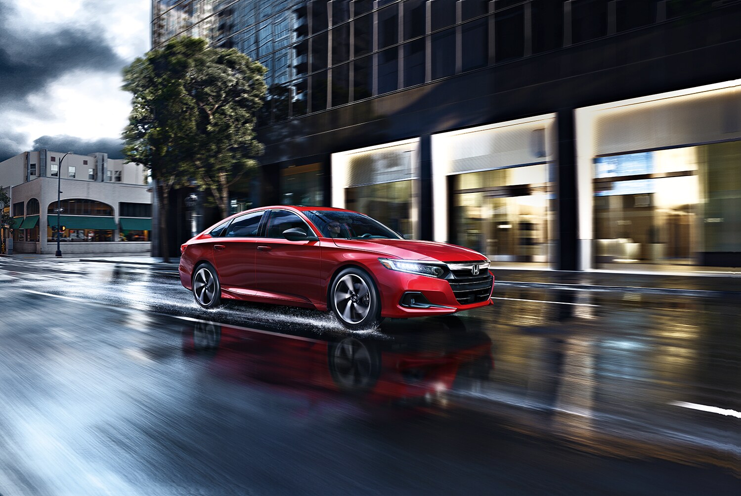 Bobby Rahal Honda is a Car Dealership near Carlisle PA | 2021 Honda Accord driving through the rain