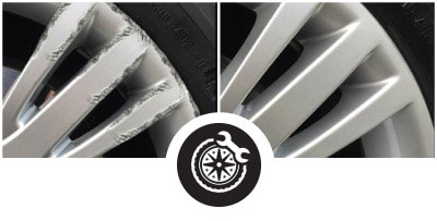 before and after of wheel repair