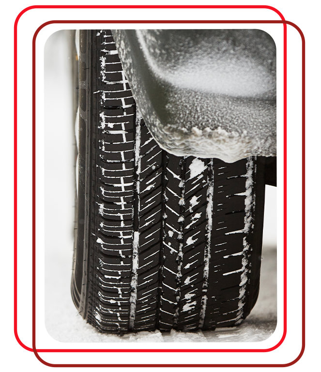 The Cold Facts of Winter Tires | Bobby Rahal Lexus of Lancaster County in Ephrata, PA | Close up of snow tire used on a snowy road