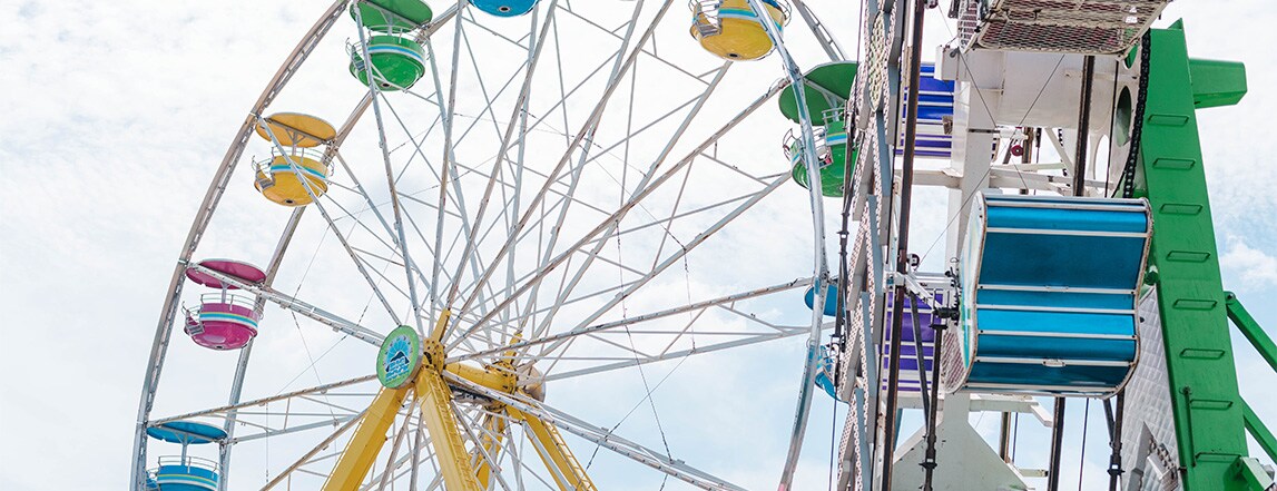 Lexus Dealer near Denver, PA | Ferris Wheel and Zipper Ride Set Up at Local Fair