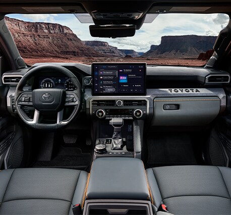 2024 Toyota Tacoma at Bobby Rahal Toyota in Mechanicsburg, PA | Close up of black interior of the new 2024 Toyota Tacoma