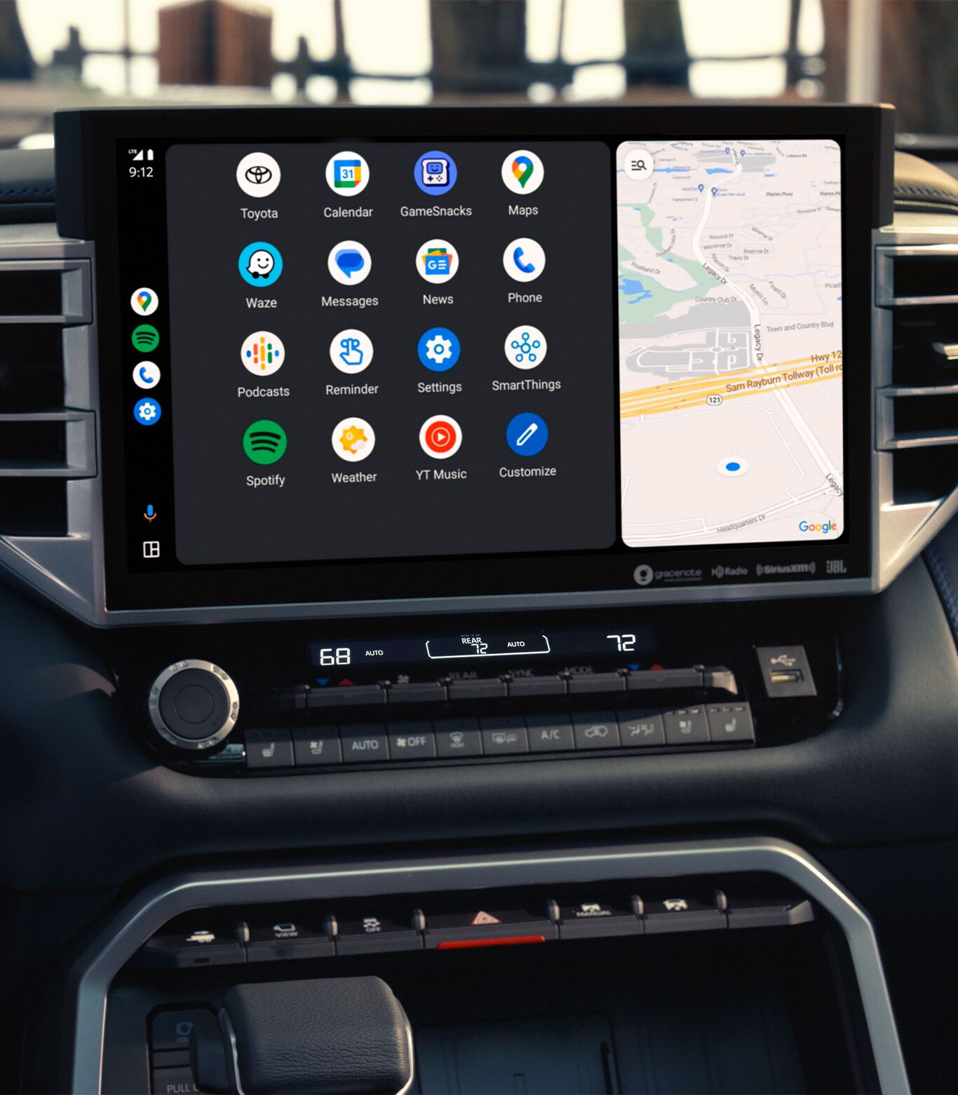 Android Auto vs. Apple CarPlay at Bobby Rahal Toyota in Mechanicsburg, PA | Close up of Android Auto displayed on screen