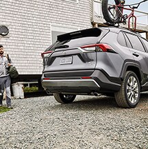 Model Features of the 2021 Toyota RAV4 at Bobby Rahal Toyota | RAV4 with bike mounted
