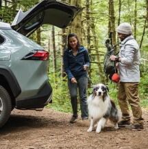 Model Features of the 2021 Toyota RAV4 at Bobby Rahal Toyota | Hikers unpack on trail