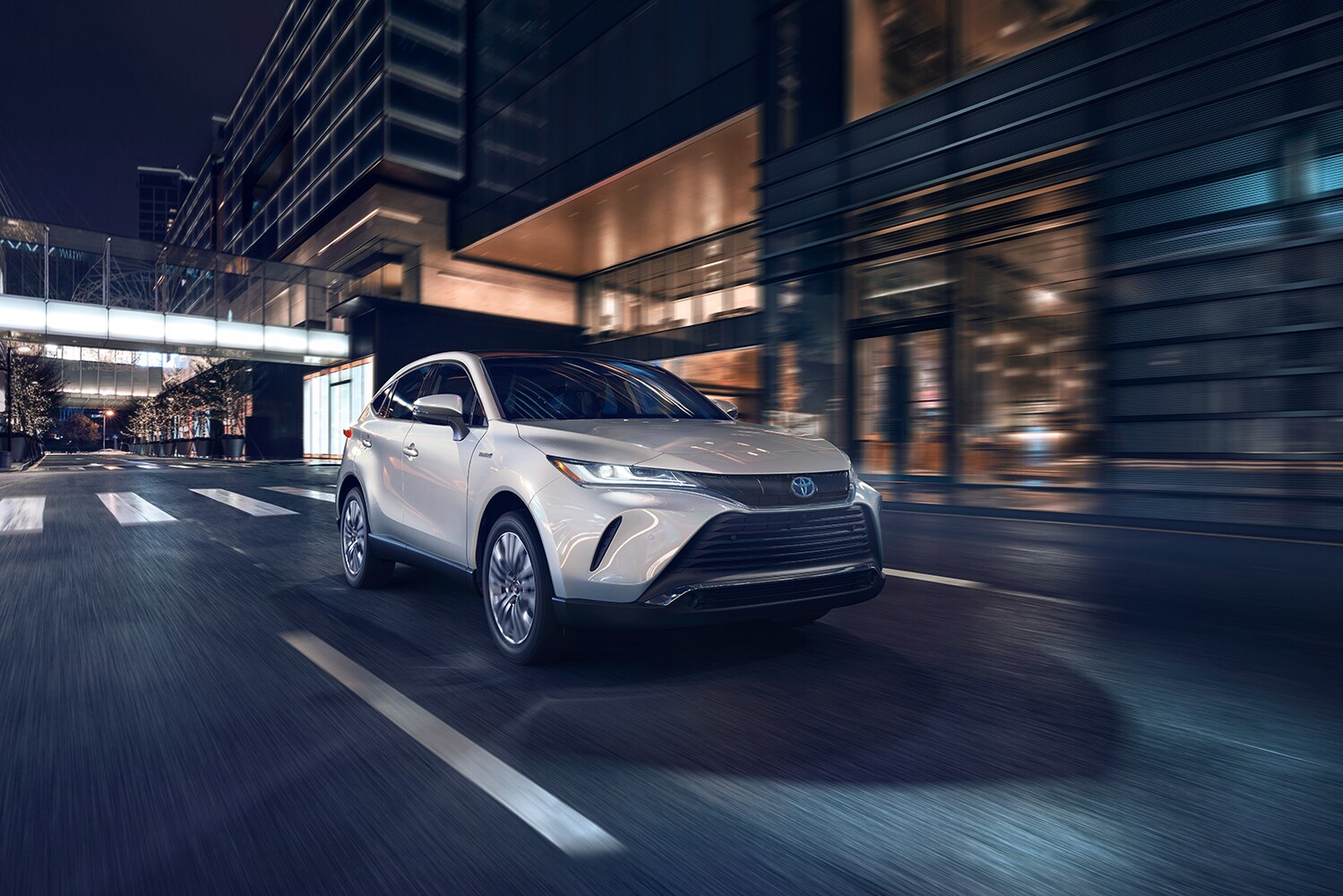 Bobby Rahal Toyota is a Car Dealership near Lewisberry PA | The 2021 Toyota Venza driving at night