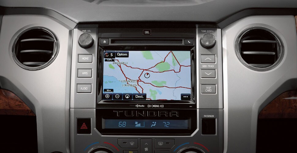 GPS navigation and infotainment system in the 2018 Tundra
