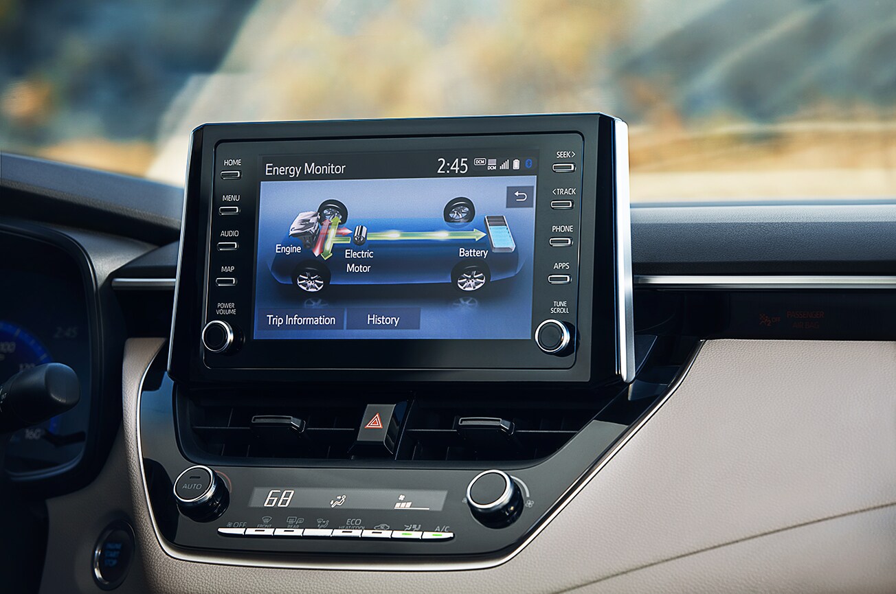 Model Features of the 2020 Toyota Corolla at Bobby Rahal Toyota in Lewistown | The monitor of the 2020 Toyota Corolla Hybrid Model Features of the 2020 Toyota Corolla at Bobby Rahal Toyota in Lewistown | The monitor of the 2020 Toyota Corolla Hybrid