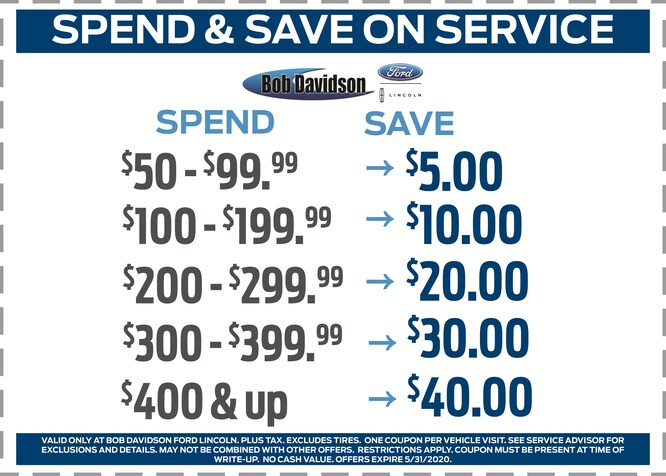 Spend and Save Service Coupon
