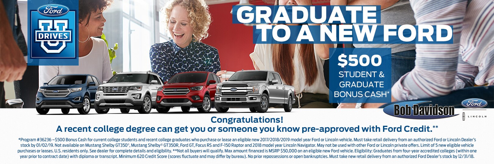 Bob Davidson Ford Lincoln College Student Purchase Program