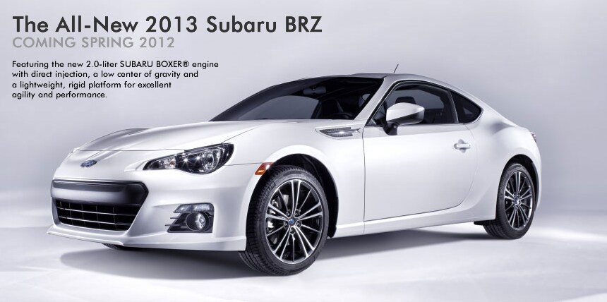 2013 Subaru BRZ coming to Bob Moore Subaru in Spring 2012