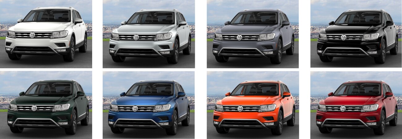 2018 Volkswagen Tiguan exterior colors Bob Penkhus Dealerships Colorado Springs.png An image showing all 8 exterior colors for the used SUV 2018 Volkswagen Tiguan