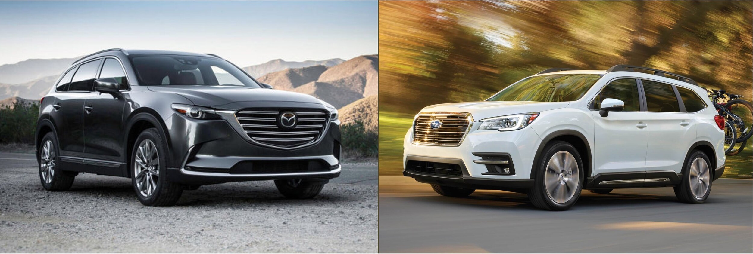 2020-mazda-cx-9-vs-subaru-ascent-bob-penkhus-mazda-dealership.jpg a 2020 Mazda CX-9 next to a 2020 Subaru Ascent