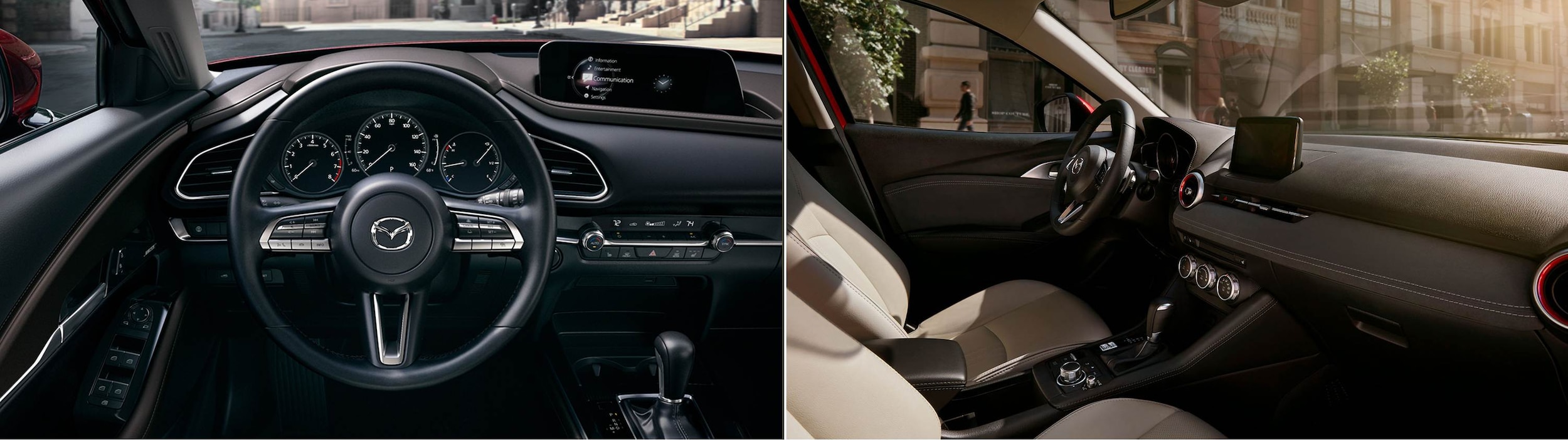 2020-mazda-cx-30-vs-mazda-cx-3-interior-dashboard-bob-penkhus-mazda-dealership-motor-city-colorado.jpg 2020 Mazda CX-30 dashboard side by side a 2020 Mazda CX-3 dashboard