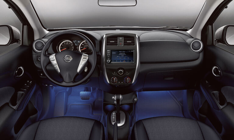 2020 Nissan Versa interior view of the front dashboard