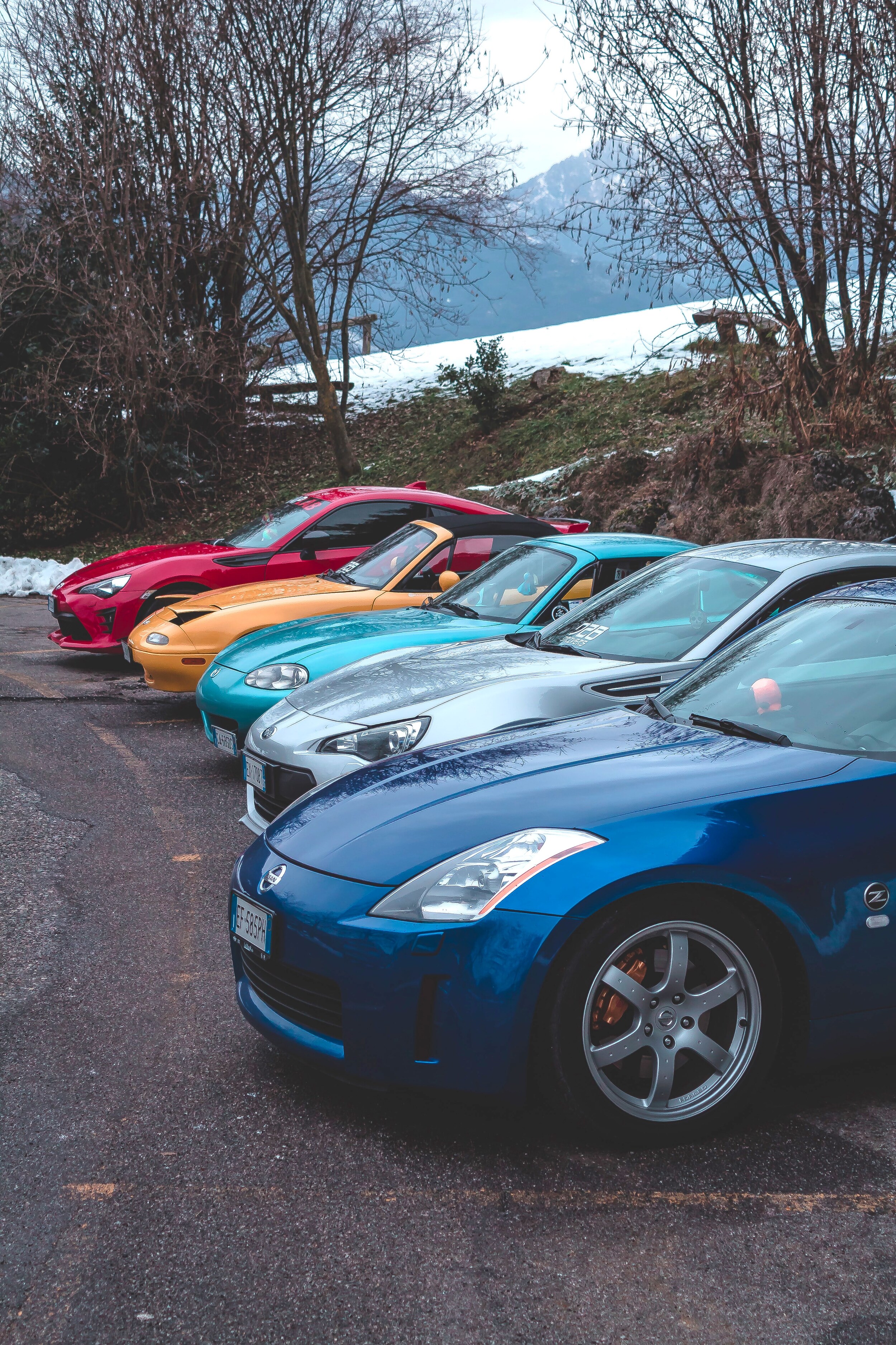 What you can get to personalize your vehicle at Boch Honda, Boch Toyota, Boch Nissan, Boch Hyundai, Boch Chevrolet, Genesis of Norwood, Boch Toyota South, Boch Honda West, Boch Nissan South, & Boch New to You in Massachusetts | Lineup of sports cars with custom paint colors
