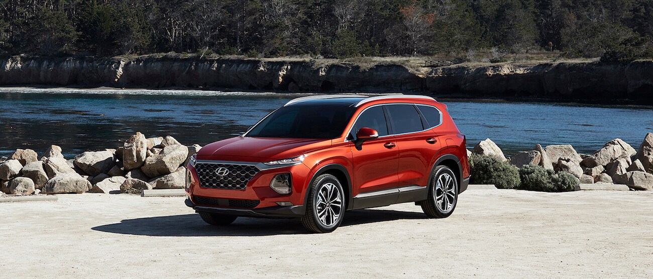 what different tire options are available at Boch Hyundai in Norwood | Orange hyundai Santa fe parked on sand what different tire options are available at Boch Hyundai in Norwood | Orange hyundai Santa fe parked on sand