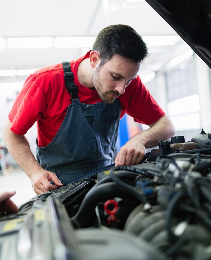changing the Santa Fe transmission fluid at Boch Hyundai in Norwood