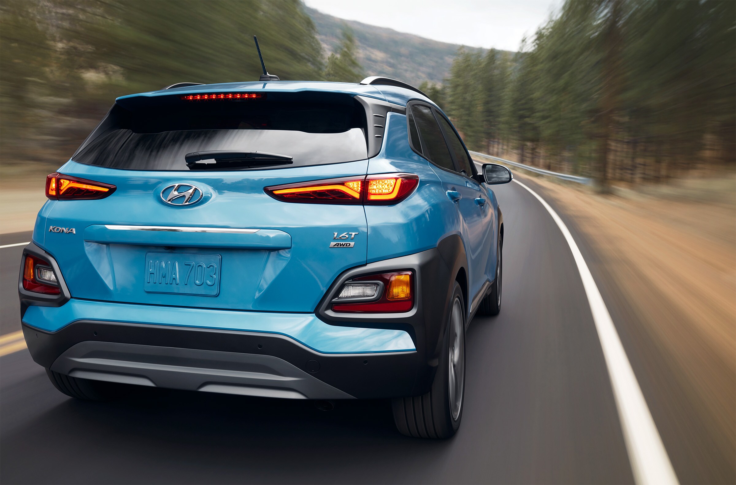 what different tire options are available at Boch Hyundai in Norwood | Blue hyundai kona running on road what different tire options are available at Boch Hyundai in Norwood | Blue hyundai kona running on road