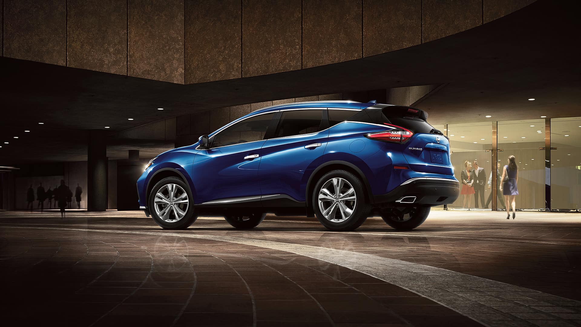 Boch Nissan is a Car Dealership near Canton, MA | Blue 2020 Nissan Murano parked in the dark