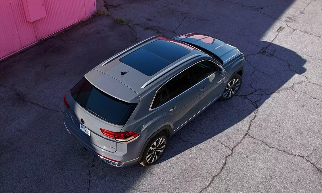 2021 Volkswagen Atlas Cross Sport raked roofline with moonroof