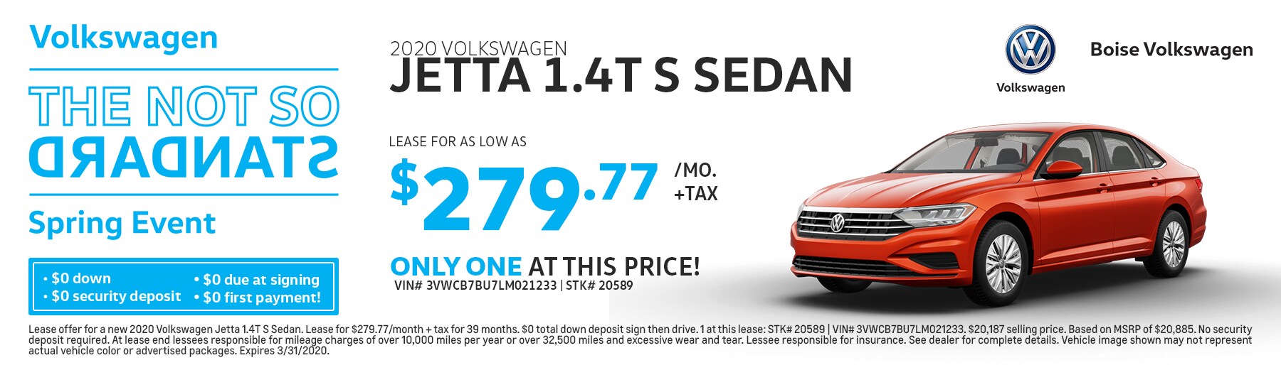 new 2020 VW Jetta lease deals at Boise Volkswagen dealership