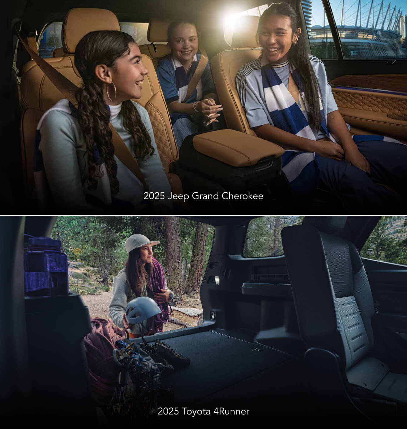 x2025 Jeep Grand Cherokee vs. 2025 Toyota 4Runner Size & Cargo