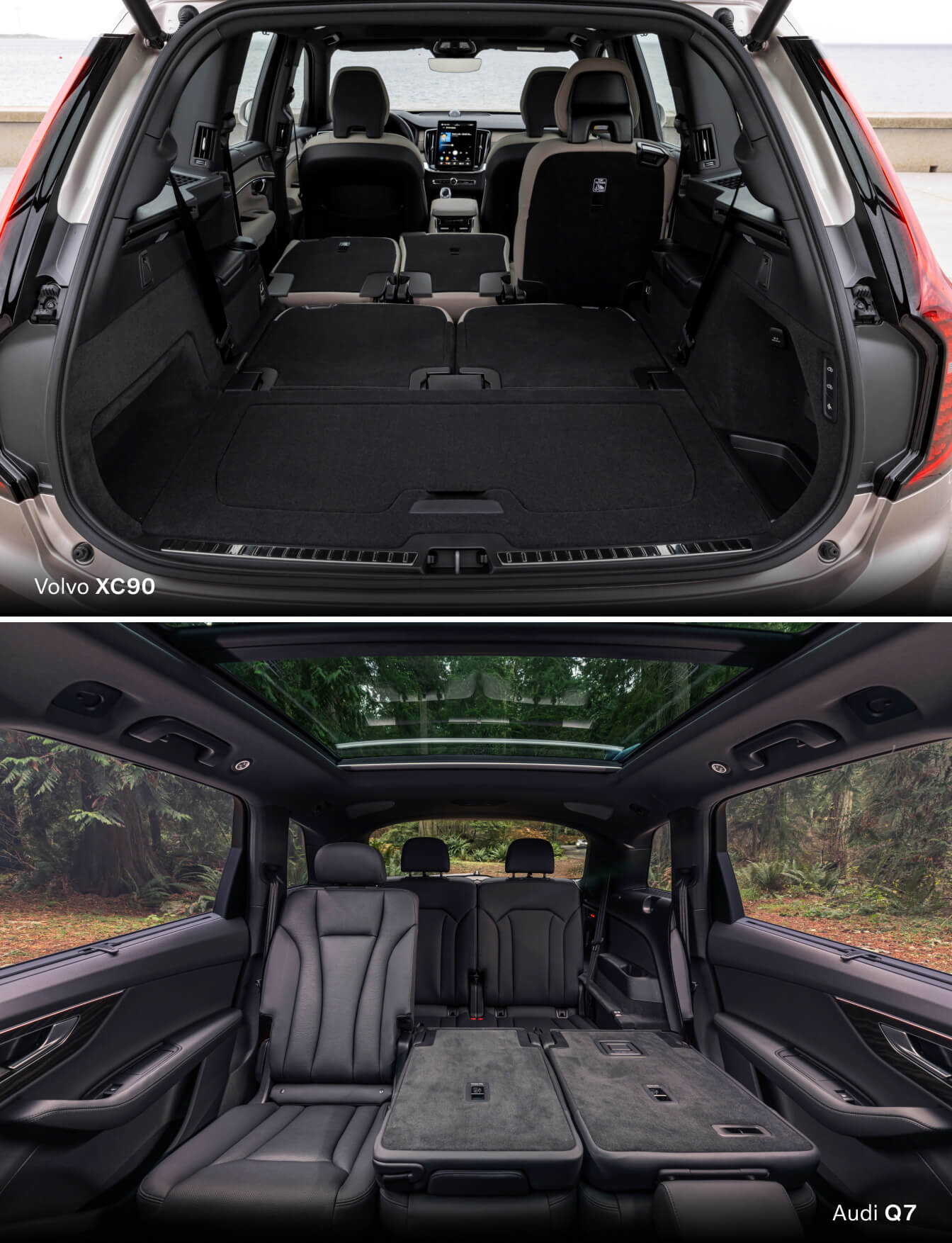 2025 Volvo XC90 vs. 2025 Audi Q7 Size & Cargo