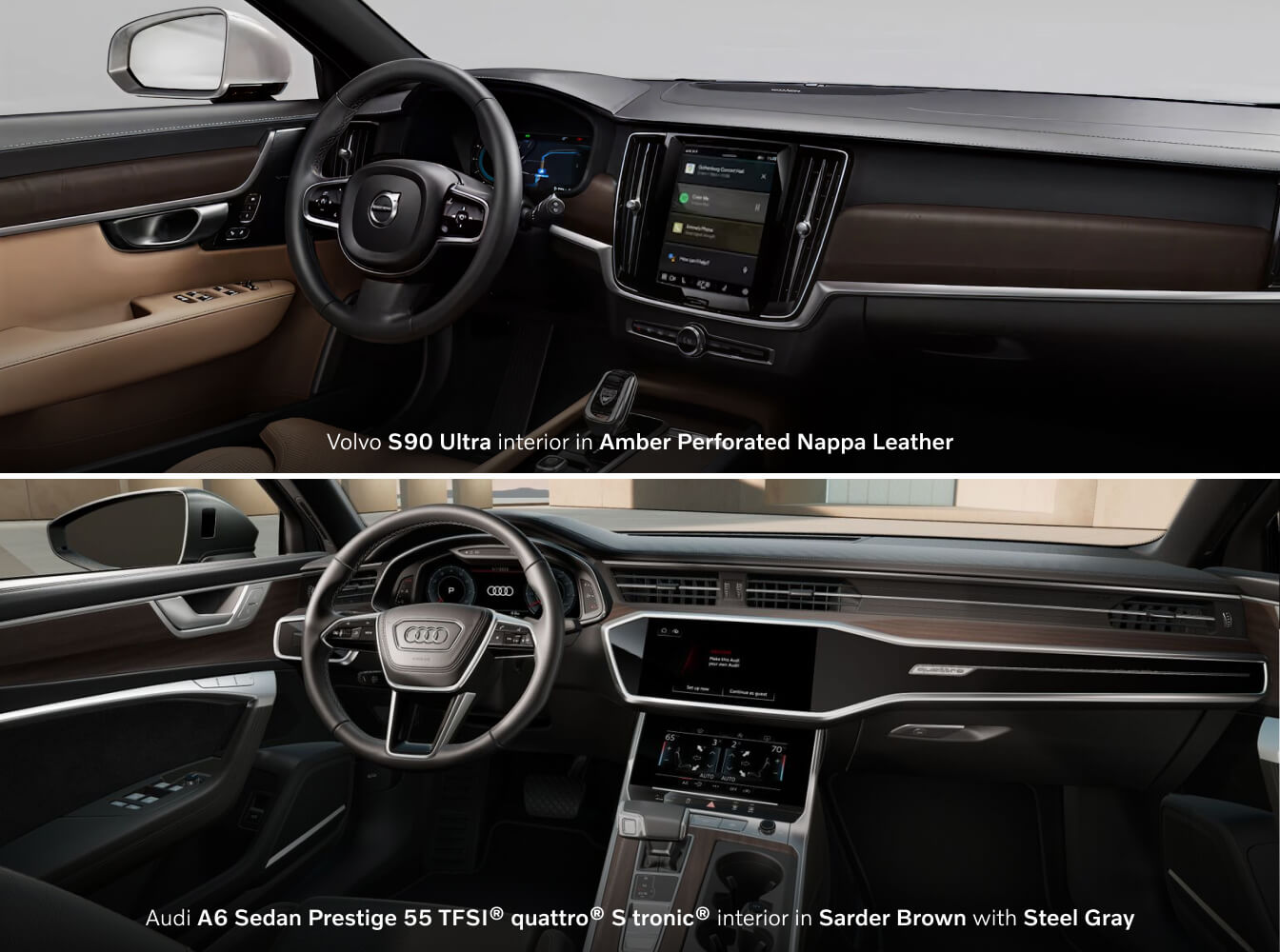 2025 Volvo S90 vs. 2025 Audi A6 Luxury and Comfort